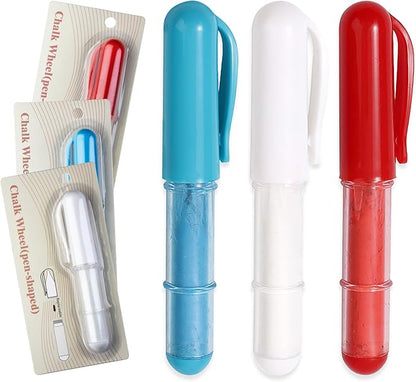3PCS Sewing Chalk for Fabric, Wipeable and Washable Fabric Chalk for Sewing, Tailors Chalk for Fabric Etailed Marking on Fabrics, Cottons, Leathers - Blue, White, Red