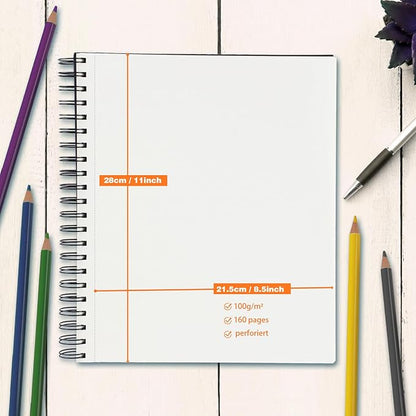 9" x 11" Sketch Book，1 Pack 80-Sheets (68lb/100gsm)，Double-Sided Hardbound Sketchbook, Spiral Bound,Acid Free Paper Painting Drawing Writing Sketching Pad for Kids Adult Teens Girls Boys