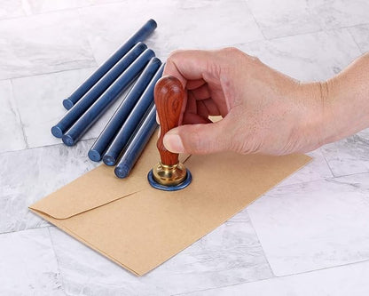 Yoption 15 Pieces Glue Gun Sealing Wax Sticks for Wax Seal Stamp, Great for Wedding Invitations, Cards, Envelopes (Blue)