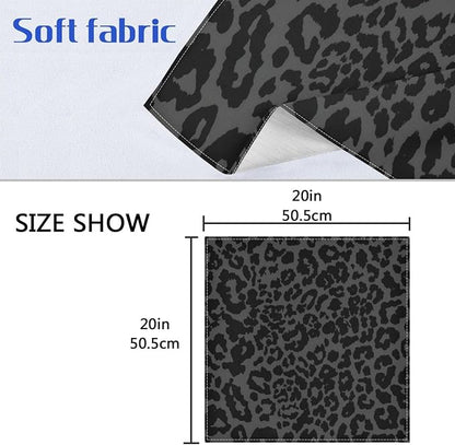 ALAZA Dark Gray Cheetah Leopard Print Cloth Napkins Set of 1, 20x20 Inch Washable and Reusable Napkin for Decoupage Dinner Party Everyday Use