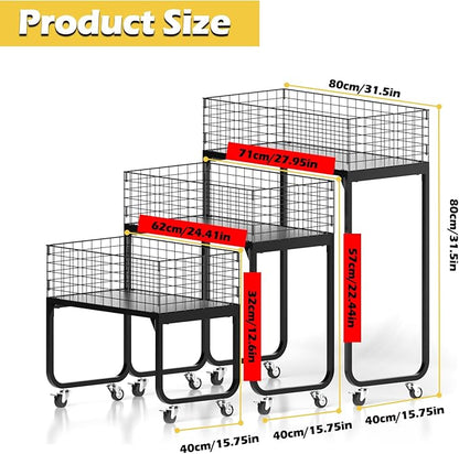 Ball Storage - 22.83" Basketball Cart With Wheels Garage Volleyball Storage Sport Equipment Holder Organizer For Indoor Outdoor,Metal Storage Rack For Playgroup,Gym And School