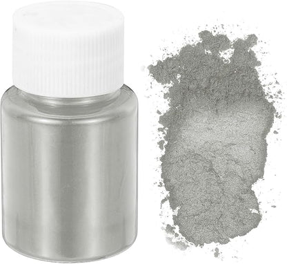 uxcell 10g/0.35oz Cosmetic Grade Mica Powder, 600 Mesh Mica Powder Natural Resin Epoxy Pigment Powders for Casting Resin, Candle Dye, DIY Nail Polish and Lip Gloss, Light Gray