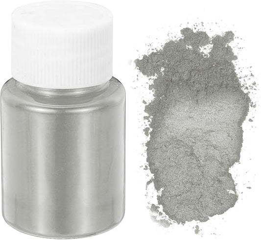 uxcell 10g/0.35oz Cosmetic Grade Mica Powder, 600 Mesh Mica Powder Natural Resin Epoxy Pigment Powders for Casting Resin, Candle Dye, DIY Nail Polish and Lip Gloss, Light Gray