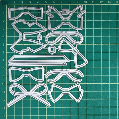 Cutting Dies Metal Stencils Scrapbooking Tools DIY Embossing Template for Paper Card Making Album Arts Crafts Supplies (Bow Set-10.3x12.8cm)