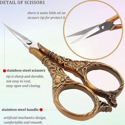 BIHRTC 4.5Inch Small Sewing Scissors Nail Clipper with Cover Tassel Stainless Steel Shears Dressmaker Precision Scissor Mini DIY Tool for Craft Needlepoint Sewing Artwork Housework