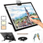 Rechargeable A3 Light Pad for Diamond Painting,Tracing Light Box with Stand and Clip,3 Colors Stepless Dimmable and 6 Levels of Brightness Light Board for Artists,Drawing,Sketching,Animation