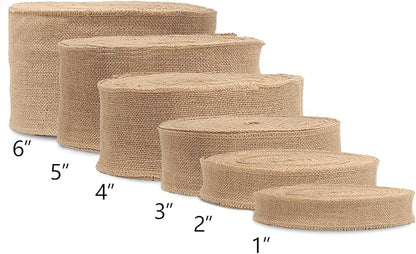 KINJOEK 6 Inch Wide 27 Yards Burlap Ribbon, Natural Jute Fabric Ribbon, Crafts Ribbon for Christmas, Wedding, Gifts, Burlap Fabric DIY for Decoration,