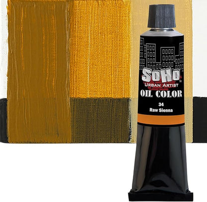 Soho Urban Artist Oil Paint - Raw Sienna, 170 ml Tube - Best Valued Oil Colors for Painting, Excellent Pigment Load