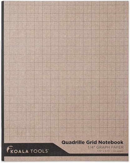 KOALA TOOLS | Graph Paper Notebook (1 Unit) | 7.75" x 9.75", 60 pp. - Quad, Grid, Graphing Field Notebook Set - for Scientific and Math Use