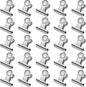 30 Pack Small Bull Clips 0.87 Inch Mini Metal Hinge Clips Binder Paper Hinge Clip for Office, Home, School, Shops, Silver, 22mm