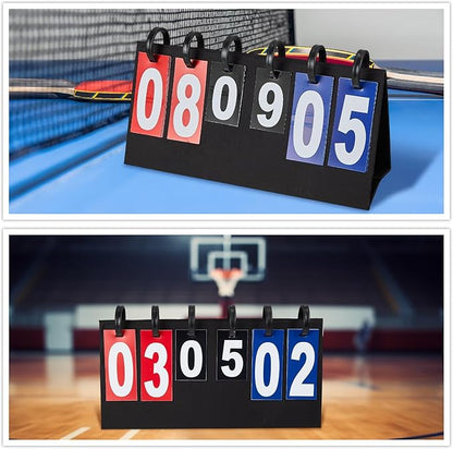 Yeaqee Portable Score Keeper with Storage Bag Flip Basketball Scoreboard Tabletop Scoreboard Flipper for Indoor Outdoor Sports Match P. E Classroom Activities Game