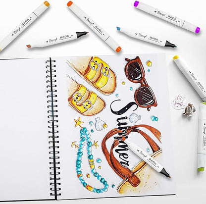 Bianyo Mixed Media Paper Pad, A4 (8.26" X 11.69"), 60 Sheets/Each, 123 LB/200 GSM, Pack of 1 Pad, Spiral-Bound Pad, Ideal for Wet & Dry Media Like Art Marker, Watercolor, Acrylic, Pastel, Pencil