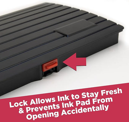 Large Premium Black Ink Stamp Pad - 5" by 7" - Quality Felt Pad