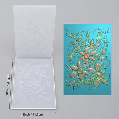 BAOFALI 3D Embossing Folders Daffodil Clear Textured for Card Making,Embossing Template Paper Card Embossing Stencil for DIY Scrapbooking Photo Album Card Paper Craft Decoration 6.3" L x 4.5" W