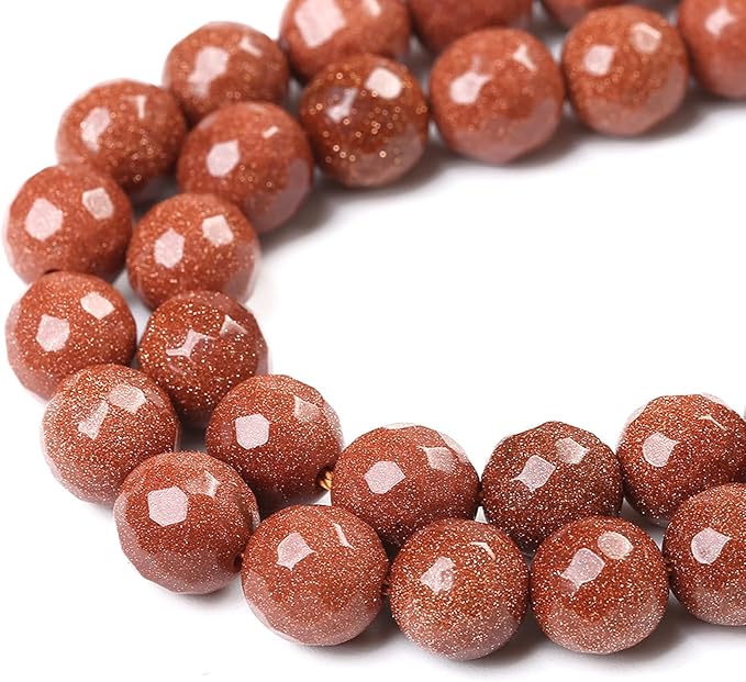 60pcs 6mm Natural Gold Sandstone Beads Faceted Stone Energy Healing Beads for Jewelry MakingDIY Bracelet Necklace Accessories 15" (6mm, Faceted Gold Sandstone)