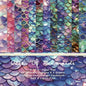 Mermaid Themed Scrapbook Paper Pad 6x6 inches, Single-Sided Scales and Seashell Patterns Designs For Craft - 24 Decor Sheets