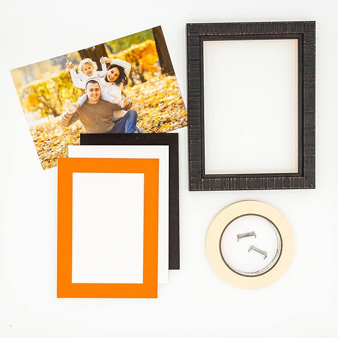 6x8 Mat for 8x10 Frame - Precut Mat Board Acid-Free Orange 6x8 Photo Matte Made to Fit a 8x10 Picture Frame, Premium Matboard for Family Photos, Show Kits, Art, Picture Framing, Pack of 25 Mats