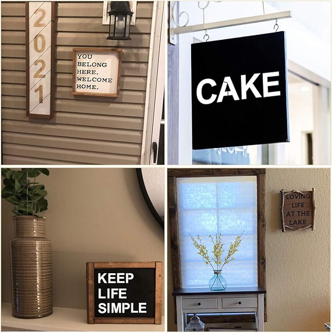 Alphabet Letter and Number Stencils 10 Inch - 40 Pack Large Letters and Numbers Stencil Templates with Signs for Painting on Wood, Reusable Number Letter Stencils for Chalkboard Signs & Wood Wall Art
