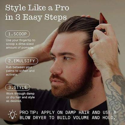 Firsthand Supply All-Purpose Hair Pomade - Clean & Non-toxic Hair Care Ingredients - Gives a Low Shine, Shape and Firm Hold To Your Hair - 3oz (88ml)