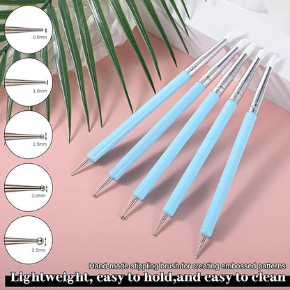 15PCS Silicone Clay Sculpting Tool, Pottery Tools Modeling Dotting Tool Resin Stippling Embossing Tools for DIY Crafts, Modeling, Nail, Painting, Embossing, Sculpting Pottery