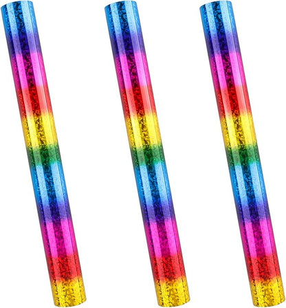 3PCS 5M Rainbow Toner Reactive Foil for Crafting Toner Reactive Foil Roll for Scrapbooking Paper Crafts/Planner/Invitation Hot Stamping Foil Paper by Laser Printer&Laminator for Scrapbooking Craft