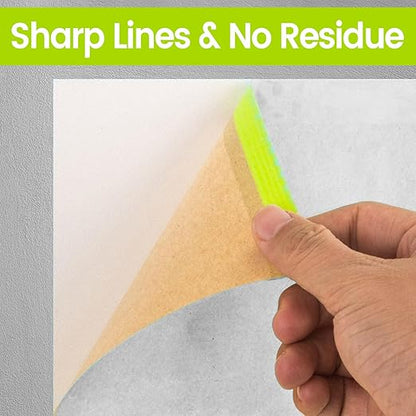 ADHES Pre-Taped Masking Paper for Painting, 3 Rolls 24 Inch x 50 Feet Tape and Drape Painters Paper Roll with Masking Tape, Automotive Paint Masking Paper for Cars, Walls, Floors, Furniture Protection