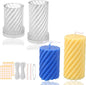 MILIVIXAY 2PCS Spiral Shape Candle Molds - Pillar Candle Molds for Candle Making -Including 60 Ft Wicks,50pcs Wick Stickers, 1pc Wick Leader Wire and 2pc Wick Holders.