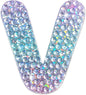 StickerBeans® Rhinestone Alphabet Letter Sticker V - Unique Sparkly Design 2” x 2” Cut-to-Shape Adhesive - Personalization, Collecting, Gifting, Scrapbooking, Decorating Laptops, Phone Cases, All Ages