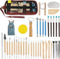 40PCS Clay Sculpting Tools Kit, Clay Pottery Carving Tool Kit with Wooden & Stainless Steel Clay Tools, Professional Clay Sculpting Tool for Adults, Sculpting Tools for Air Dry Clay, Polymer, Ceramic