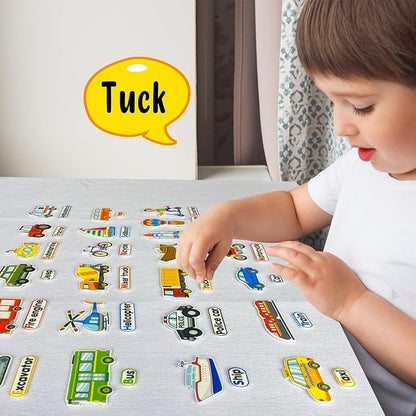 Felt Transportation Vehicles Learning Pieces,48 Felt Flannel Board Pieces,Air Land Sea Airplane Learning for Toddlers for Kindergarten,Preschool,Toddlers