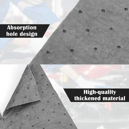 80 Pcs Oil Absorbent Pads, 9.8×13 Inch High Absorbency Absorbent Mats, Water Absorbent Mat, Weight Dimpled Pad, Oil Spill Mat for Absorbing Automotive Garage Workshop Tools Spills