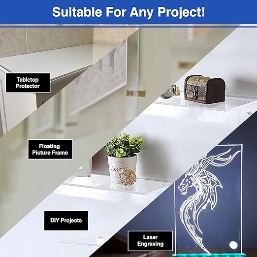 Duco USA-Made Clear Cast Acrylic Sheet 1/8 Inch Thick 24" x 48" - 2 Pack of Transparent Plexiglass Sheet - Lightweight Acrylic Board for Window Replacements, Displays, Signs, and More