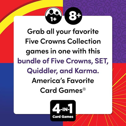PlayMonster Five Crowns 4 Pack Bundle Card Games for Kids