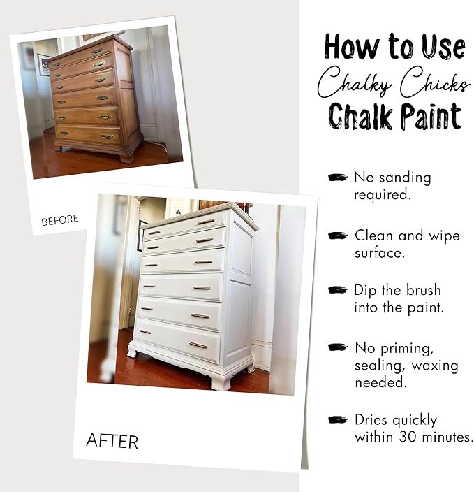 Chalky Chicks All-in-One Chalk Paint for Furniture or Cabinet - 32 Fl Oz - Matte Finish Mermaid (Green Teal) for Metal, Wood Furniture Paint - No Sanding All-in-One for Home Decor & Crafts, USA Made