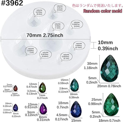 FUNSHOWCASE Cabochon Gemstone Silicone Mold for Resin Epoxy Jewelry Making, Cake Decoration, Cupcake Topper, Polymer Clay Craft