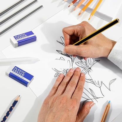 25 Pack White Eraser for Pencil, Bulk Art Erasers for Drawing Sketching, Pencil Erasers Rubber for Kids Prize, School Classroom Students, Office Supplies