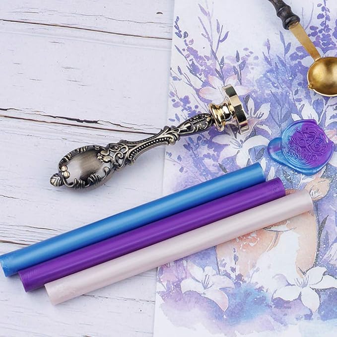 Pearl Purple Wax Sealing Sticks - 10pcs for Glue Gun and Seal Stamp, Melting Wax for 0.43'' Glue Gun