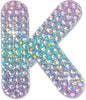 StickerBeans® Rhinestone Alphabet Letter Sticker K - Unique Sparkly Design 2” x 2” Cut-to-Shape Adhesive - Personalization, Collecting, Gifting, Scrapbooking, Decorating Laptops, Phone Cases, All Ages