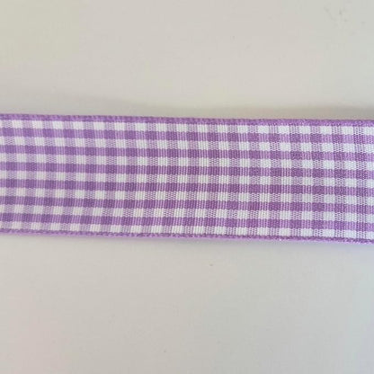 Purple and White Woven Edge Plaid Ribbon 100% Polyester Gingham Ribbon 25 Yards Each Roll (1",Purple)
