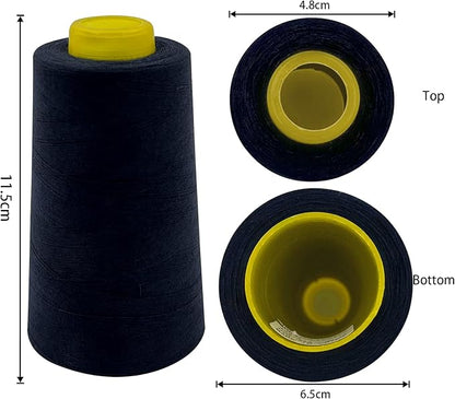 Tortoise 4 Cones of 3000 Yards Each Spool Thread for All Purpose, Serger, Overlock, Quilting, Sewing Machine - 100% Polyester - 40S/2 - Dark Navy Blue