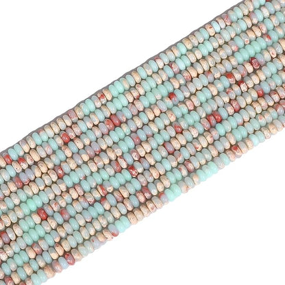 Natural Shoushan Disk Stone Beads 4x2mm 160pcs Rondelle Loose Semi Gemstone Beads for Jewelry Making Design
