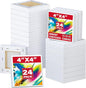 Stretched Canvas for Painting,24Pack 4X4 Inch Mini Stretched White Blank Canvas, 2/5In Profile Small Square Stretched Canvases,Canvas for Painting for Chilren,Birthday,Party,Teaching Class.