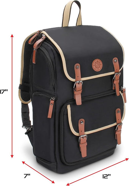 ENHANCE Designer Edition TCG Backpack - MTG Deck Bag Card Binder Space, TCG Deck Box Storage, MTG Playmat Holder - Card Storage Compatible with Magic the Gathering, Pokemon, Lorcana (Canvas Black)