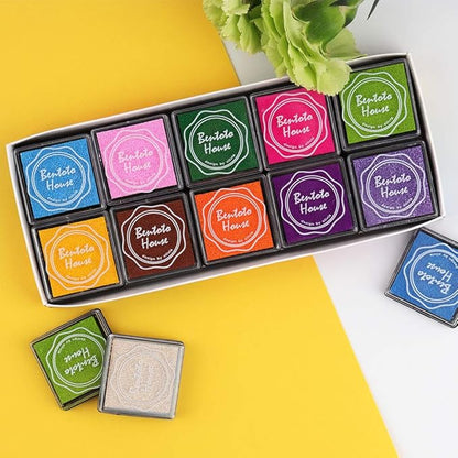 Dizdkizd Finger Craft Ink Pads, 20 Colors Craft Ink Pads for Rubber Stamps, Paper, Scrapbooking, Wood, Fabric, Best Gift for Kids