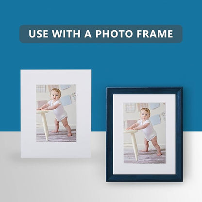 Somime 10 Pack White Photo Board 11x14 Mat for 8.5x11 Photo Mat, White Core Bevel Cut 11x14 Matted Picture Frame Mat Kit Includes 10 Pre Cut Frame Mats & 10 Acid Free Backers & 10 Clear Seal Bags