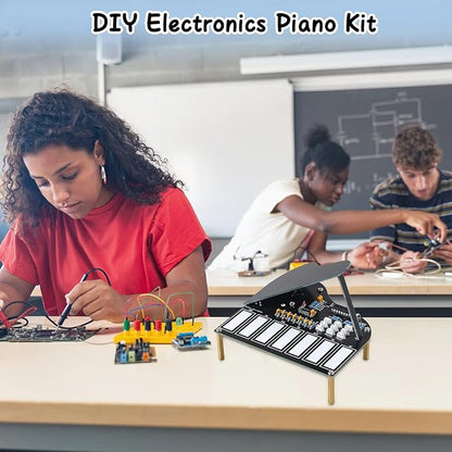 MIOYOOW DIY Electronic Piano Soldering Practice Kit, 7 Keys Mini Musical Instrument Solder Project with Piano, Violin and Guitar Tones, STEM Electronics Learning Kit for Home and School Education