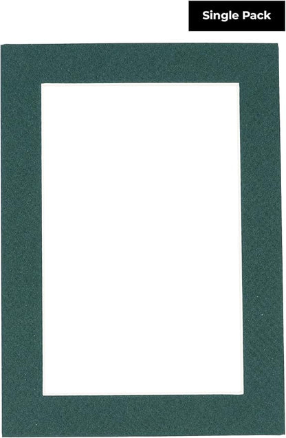 8x10 Mat Bevel Cut for 5x8 Photos - Acid Free Forest Green Precut Matboard - For Pictures, Photos, Framing - 4-ply Thickness