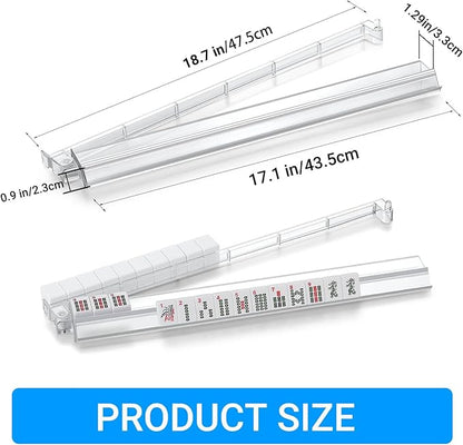 4 PCS Clear Acrylic American Majiang Tile Racks with Pushers,Mahjong All-in-One Tile Rack & Pusher, Modern American Mahjong Tile Racks