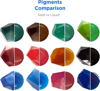 Rolio Pigments Resin Liquid Pigment Pearlescent Colors - 24 Vibrant Colors for Epoxy Resin, Jewelry Making, Crafts Decorations, Garment Accessories, Painting, DIY Art - 0.33 oz/10 ml Each