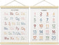 BONETAT Numbers alphabet poster for Nursery Toddlers, Play Room Wall Decor, ABC Wall Chart, Wall Hanging Decor for Toddler Playroom Decor Kids Wall Decor, Wooden Alphabet Banner-A02